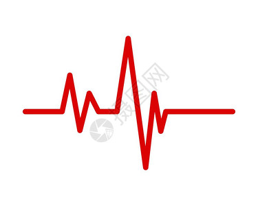 心跳脉冲线矢量模板插画