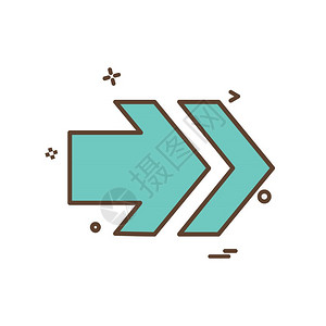 箭头向右插画_箭头向右卡通_箭头向右插图_手绘_板绘_摄图网