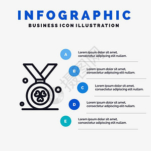 奖章印有五步图表背景图片