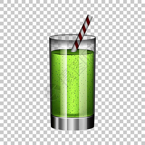 3D绿色饮料矢量插图图片