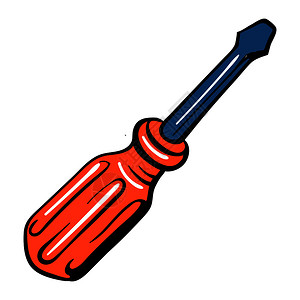 图标矢量图标卡通用于孤立白色背景的网络设计螺丝刀图标卡通风格插画