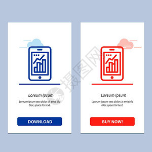 图形分析信息图形移动图形蓝色和红下载并购买网络部件卡模板图片