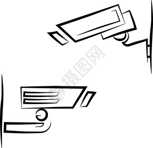 家 中国ctv安全摄像头图标视频监矢量插图插画