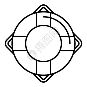 生命浮标矢量图用于孤立白色背景的网络设计生命浮标图大纲样式插画