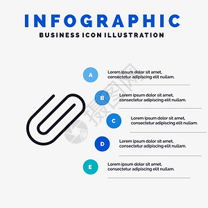 附件加剪贴添带有5步插图背景的行标图片