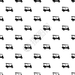 Rickshaw型号的士车无缝矢量图图片