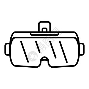 图标用于在白色背景上孤立的网络设计玻璃游戏护目镜图标大纲样式插画