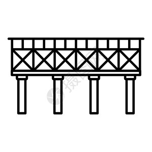 桥梁矢量图标用于孤立白色背景的网络设计铁路桥梁图标大纲样式插画