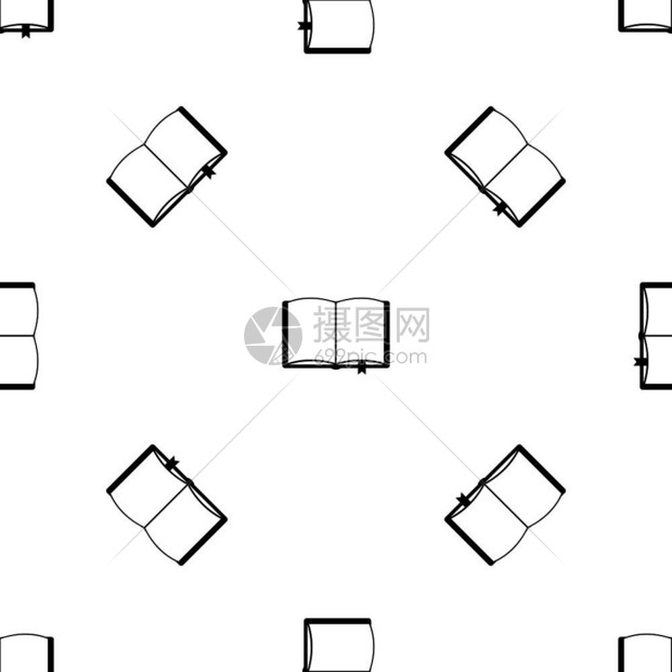 书本以黑色无缝重复图片