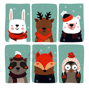 圣诞动物组图片
