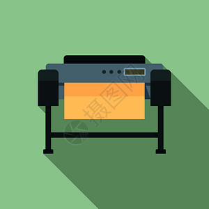 打印机绘图示标用于网络设计的打印机绘图示矢量标的平面示打印机绘图示标平面风格图片