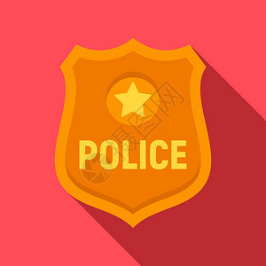 用于网络设计的警察金徽标矢量图警察金徽图平板风格图片