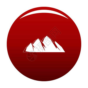 峰终大山图标任何设计红色的大山图标矢量图标的简单插插画
