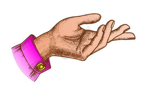 彩色女孩手势显示画矢量方向指的针箭头用于老式风格特写插图的雌导航彩色女孩手势显示画矢量方向图片