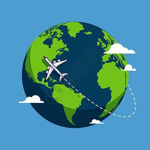 飞机环绕地球图片
