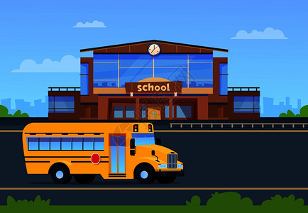 公共汽车学院校建筑图例图片