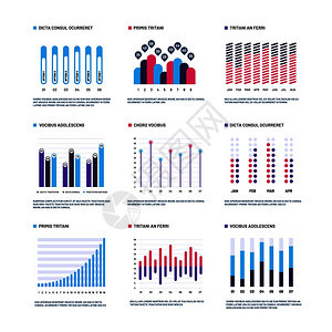 图表股票矢量集商业图表图片
