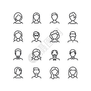 女男剖面图示用不同的发型绘制符号向量人被孤立肖像男和女的剖面图示女和男的向量图示用不同的发型绘制符号女男剖面图则用不同的发型绘制图片