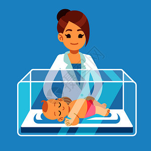 新生儿早期护理扁平风卡通矢量插画图片