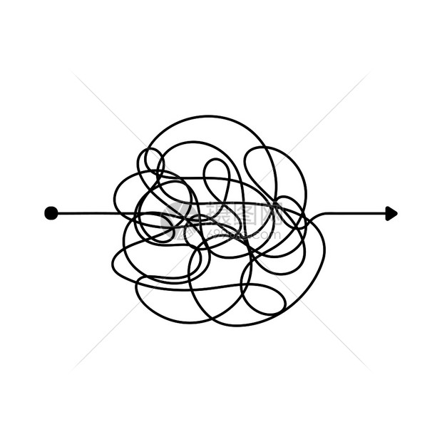 乱七八糟的线条复杂切片路径缠住的刻画矢量路径混杂的艰难过程路径说明缠住的刻画矢量路径图片