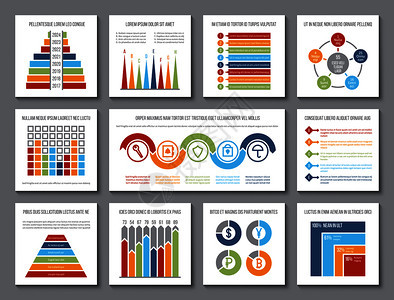 数据图形分析栏和预算图表可视化和统计直方介绍信息矢量模板图表和信息统计数据图表解图片