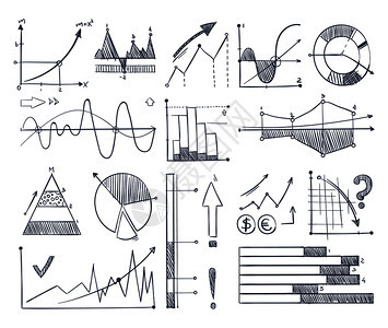 涂鸦样式商业图表图片