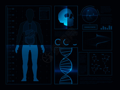 健康信息图的数码抽象解网络uihd科学与人类健康矢量的图片网络ui图片图片