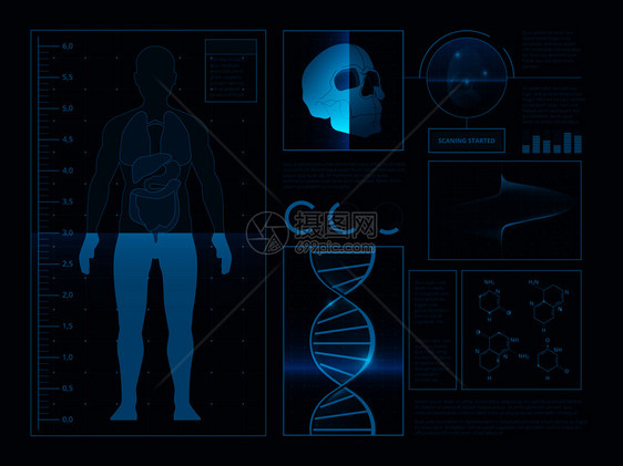 健康信息图的数码抽象解网络uihd科学与人类健康矢量的图片网络ui图片图片