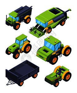 拖拉机和其他各种农业车机械等量图图片