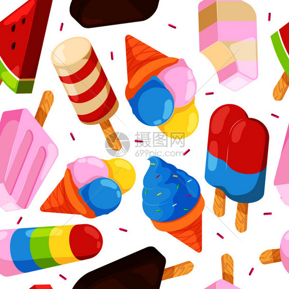 彩色的冰淇淋卡通图片图片