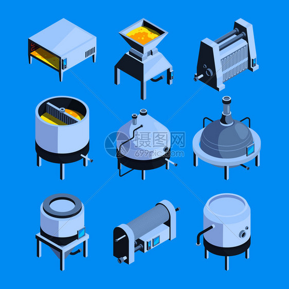 啤酒酿厂过滤和沸腾插图图片