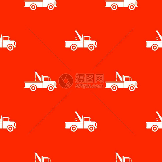 汽车拖车无缝橙色为颜重复无缝矢量几何图图片