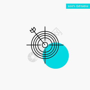 红色箭头矢量目标绿色突出显示圆点矢量图标背景