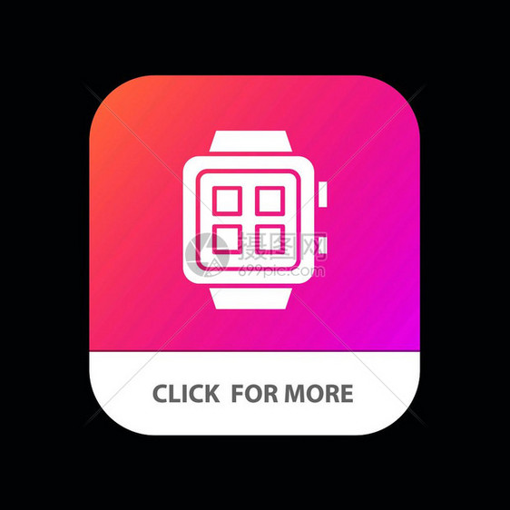 电子家用智能技术手表移动应用程序按钮图片