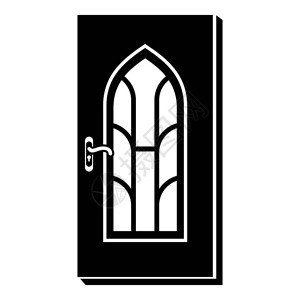 简单示例用于web的拱形玻璃门矢量图标拱形玻璃门图标简单样式插画