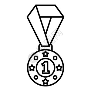 青铜涂层在白色背景上隔离的网络设计围栏奖牌图标大纲样式插画