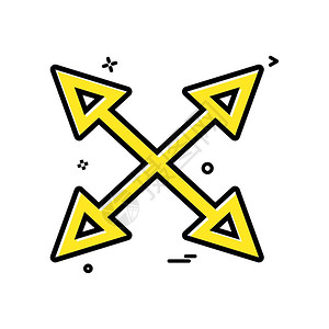 四鼎方尊箭头四向方图标矢量设计插画