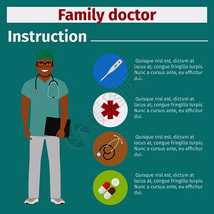家庭医生疗设备教学手册带有家庭医生的图标病媒说明家庭医生疗设备教学图片