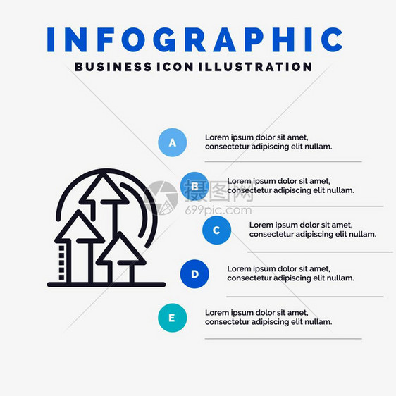 5个步骤图表背景图片