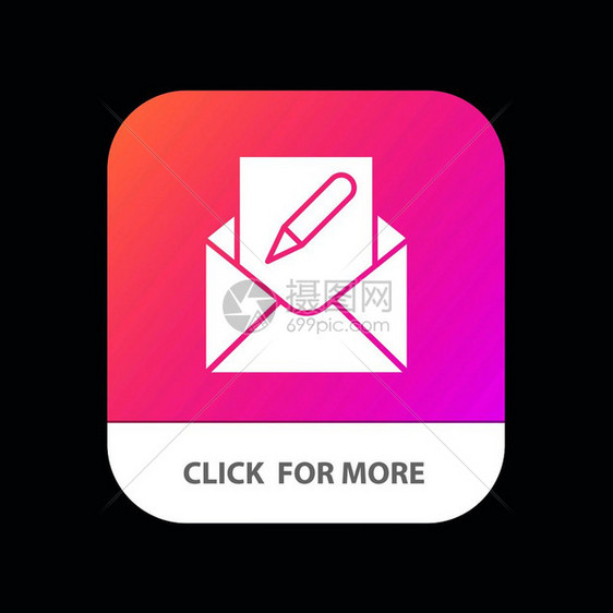 撰写编辑电子邮件信封移动应用程序按钮以及机器人和iosglyph版本图片