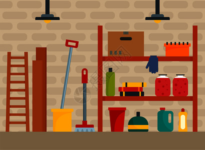 底下储藏室插画_底下储藏室卡通_底下储藏室插图_手绘_板绘_摄图网