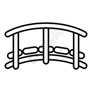 小木桥矢量图标用于孤立白色背景的网络设计小木桥图标大纲样式插画