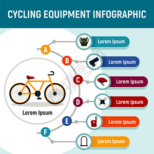 自行车设备信息图自行车设备矢量信息图的平面用于网络设计自行车备信息图平面自行车设备信息图平面图片