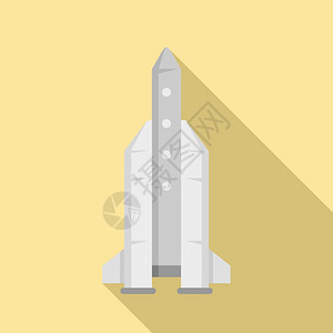 用于网络设计的空间火箭矢量图标的平面示图片