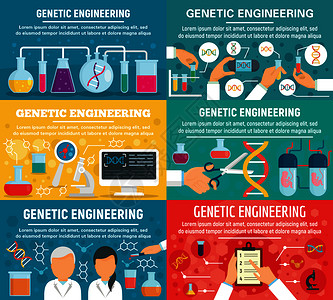 为网络设计定的遗传工程矢量标语的平面图示遗传工程标语的平面图示图片