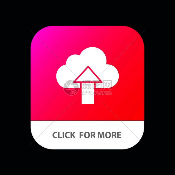 箭头上传云移动应用程序按钮以及机器人和iosglyph版本图片