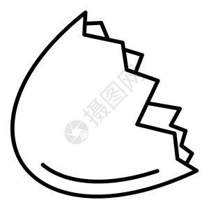 蛋壳矢量图标用于在白色背景上孤立的网络设计半蛋壳图标大纲样式插画