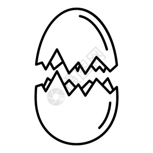 大纲蛋壳矢量图标用于孤立白色背景的网络设计蛋壳图标大纲样式插画