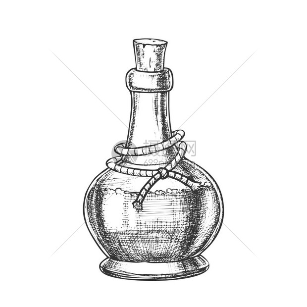 醋瓶素描图片