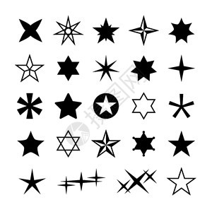恒星轮廓不断上升的圣诞恒星抽象几何宇宙星体符号不同的奖赏分级矢量孤立的魔术xma星系形状上升的圣诞恒星抽象几何宇宙星体符号不同的图片
